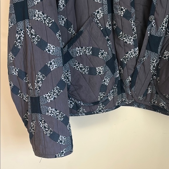 Universal Thread Blue Patterned Bomber Jacket - Picture 3 of 11